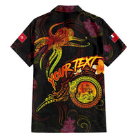 Wallis and Futuna Family Matching Off Shoulder Maxi Dress and Hawaiian Shirt Octopus Plumeria Polynesian Tattoo