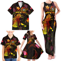 Wallis and Futuna Family Matching Tank Maxi Dress and Hawaiian Shirt Octopus Plumeria Polynesian Tattoo DT02 - Polynesian Pride