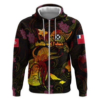 Wallis and Futuna Hoodie Octopus Plumeria Polynesian Tattoo
