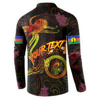 New Caledonia Button Sweatshirt Octopus Plumeria Polynesian Tattoo DT02 - Polynesian Pride