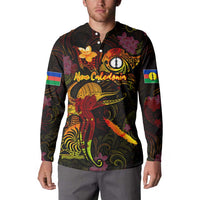 New Caledonia Button Sweatshirt Octopus Plumeria Polynesian Tattoo DT02 - Polynesian Pride