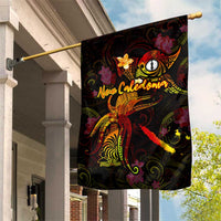 New Caledonia Garden Flag Octopus Plumeria Polynesian Tattoo DT02 House Flag Black - Polynesian Pride