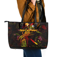 New Caledonia Leather Tote Bag Octopus Plumeria Polynesian Tattoo DT02 - Polynesian Pride