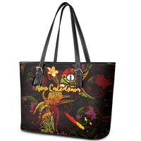 New Caledonia Leather Tote Bag Octopus Plumeria Polynesian Tattoo DT02 - Polynesian Pride