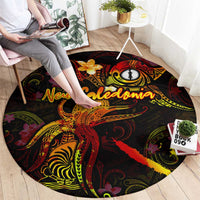 New Caledonia Round Carpet Octopus Plumeria Polynesian Tattoo DT02 - Polynesian Pride