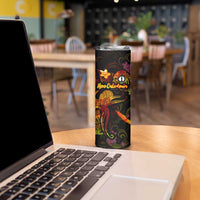 New Caledonia Skinny Tumbler Octopus Plumeria Polynesian Tattoo DT02 - Polynesian Pride