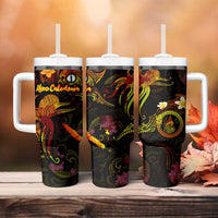 New Caledonia Tumbler With Handle Octopus Plumeria Polynesian Tattoo DT02 - Polynesian Pride