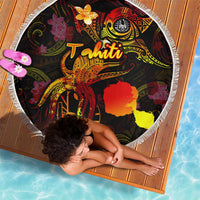 Tahiti French Polynesia Beach Blanket Octopus Plumeria Polynesian Tattoo DT02 - Polynesian Pride