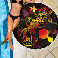 Tahiti French Polynesia Beach Blanket Octopus Plumeria Polynesian Tattoo DT02 - Polynesian Pride