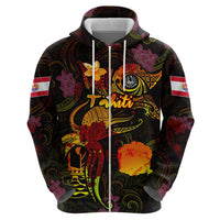 Tahiti French Polynesia Hoodie Octopus Plumeria Polynesian Tattoo