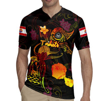 Tahiti French Polynesia Rugby Jersey Octopus Plumeria Polynesian Tattoo