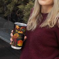 Tahiti French Polynesia Tumbler Cup Octopus Plumeria Polynesian Tattoo