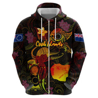 Cook Islands Hoodie Octopus Plumeria Polynesian Tattoo