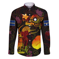 Nauru Family Matching Mermaid Dress and Hawaiian Shirt Octopus Plumeria Polynesian Tattoo