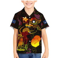 Nauru Family Matching Mermaid Dress and Hawaiian Shirt Octopus Plumeria Polynesian Tattoo