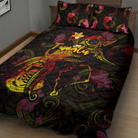 Tuvalu Quilt Bed Set Octopus Plumeria Polynesian Tattoo