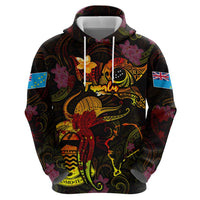 Tuvalu Zip Hoodie Octopus Plumeria Polynesian Tattoo