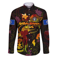 Northern Mariana Islands Family Matching Off Shoulder Short Dress and Hawaiian Shirt Octopus Plumeria Polynesian Tattoo