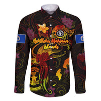 Northern Mariana Islands Family Matching Short Sleeve Bodycon Dress and Hawaiian Shirt Octopus Plumeria Polynesian Tattoo