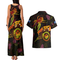 Marshall Islands Couples Matching Tank Maxi Dress and Hawaiian Shirt Octopus Plumeria Polynesian Tattoo