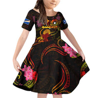 Marshall Islands Family Matching Off Shoulder Short Dress and Hawaiian Shirt Octopus Plumeria Polynesian Tattoo