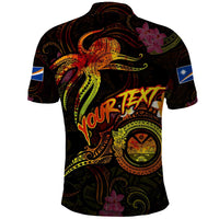 Marshall Islands Polo Shirt Octopus Plumeria Polynesian Tattoo