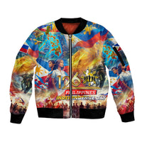 Custom The Philippines 126th Independence Anniversary Sleeve Zip Bomber Jacket Art Style
