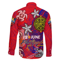 Personalized Philippines 12 June Independence Day Family Matching Tank Maxi Dress and Hawaiian Shirt Polynesian Turtle Plumeria