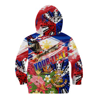 Personalized Philippines Independence Day Kid Hoodie Polynesia Filipinas Eagle Hibiscus