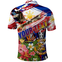Personalized Philippines Independence Day Polo Shirt Polynesia Filipinas Eagle Hibiscus DT02 - Polynesian Pride