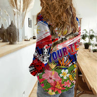 Personalized Philippines Independence Day Women Casual Shirt Polynesia Filipinas Eagle Hibiscus DT02 - Polynesian Pride