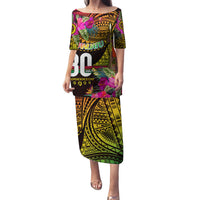 Personalised Vanuatu Independence Day 30 July Family Matching Puletasi and Hawaiian Shirt Hibiscus Polynesian Pattern DT02 Mom's Dress Yellow - Polynesian Pride