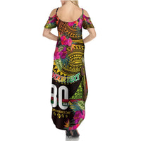 Personalised Vanuatu Independence Day 30 July Summer Maxi Dress Hibiscus Polynesian Pattern DT02 - Polynesian Pride