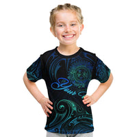 Sea Animal Polynesia Kid T Shirt Polynesian Pattern DT02 Black - Polynesian Pride