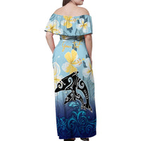Mother And Baby Dolphins Family Matching Off Shoulder Maxi Dress and Hawaiian Shirt Hawaii Hibiscus DT02 - Polynesian Pride