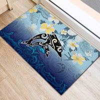 Mother And Baby Dolphins Rubber Doormat Hawaii Hibiscus DT02 - Polynesian Pride