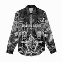 Personalized All Black Women Casual Shirt New Zealand Rugby Mascot Maori DT02 - Polynesian Pride
