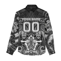 Personalized All Black Women Casual Shirt New Zealand Rugby Mascot Maori DT02 - Polynesian Pride
