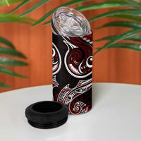 New Zealand Aotearoa Rugby 4 in 1 Can Cooler Tumbler Maori Fern Tattoo Art DT02 - Polynesian Pride