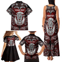 Personalized New Zealand Aotearoa Rugby Family Matching Tank Maxi Dress and Hawaiian Shirt Maori Fern Tattoo Art DT02 - Polynesian Pride