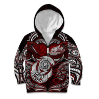 Personalized New Zealand Aotearoa Rugby Kid Hoodie Maori Fern Tattoo Art