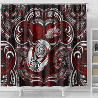 New Zealand Aotearoa Rugby Shower Curtain Maori Fern Tattoo Art