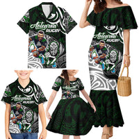 Personalized NZ Aotearoa Rugby Family Matching Mermaid Dress and Hawaiian Shirt New Zealand Silver Fern DT02 - Polynesian Pride