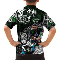 Personalized NZ Aotearoa Rugby Family Matching Tank Maxi Dress and Hawaiian Shirt New Zealand Silver Fern DT02 - Polynesian Pride