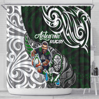 NZ Aotearoa Rugby Shower Curtain New Zealand Silver Fern