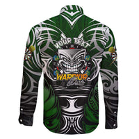 Personalised Warriors Maori Darts Family Matching Long Sleeve Bodycon Dress and Hawaiian Shirt New Zealand Darts Silver Fern DT02 - Polynesian Pride