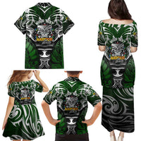 Personalised Warriors Maori Darts Family Matching Puletasi and Hawaiian Shirt New Zealand Darts Silver Fern DT02 - Polynesian Pride