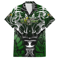 Personalised Warriors Maori Darts Hawaiian Shirt New Zealand Darts Silver Fern DT02 Green - Polynesian Pride