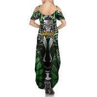 Personalised Warriors Maori Darts Summer Maxi Dress New Zealand Darts Silver Fern DT02 - Polynesian Pride
