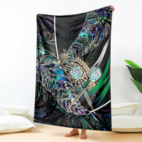 New Zealand Darts Blanket NZ Paua Shell Maori Fern